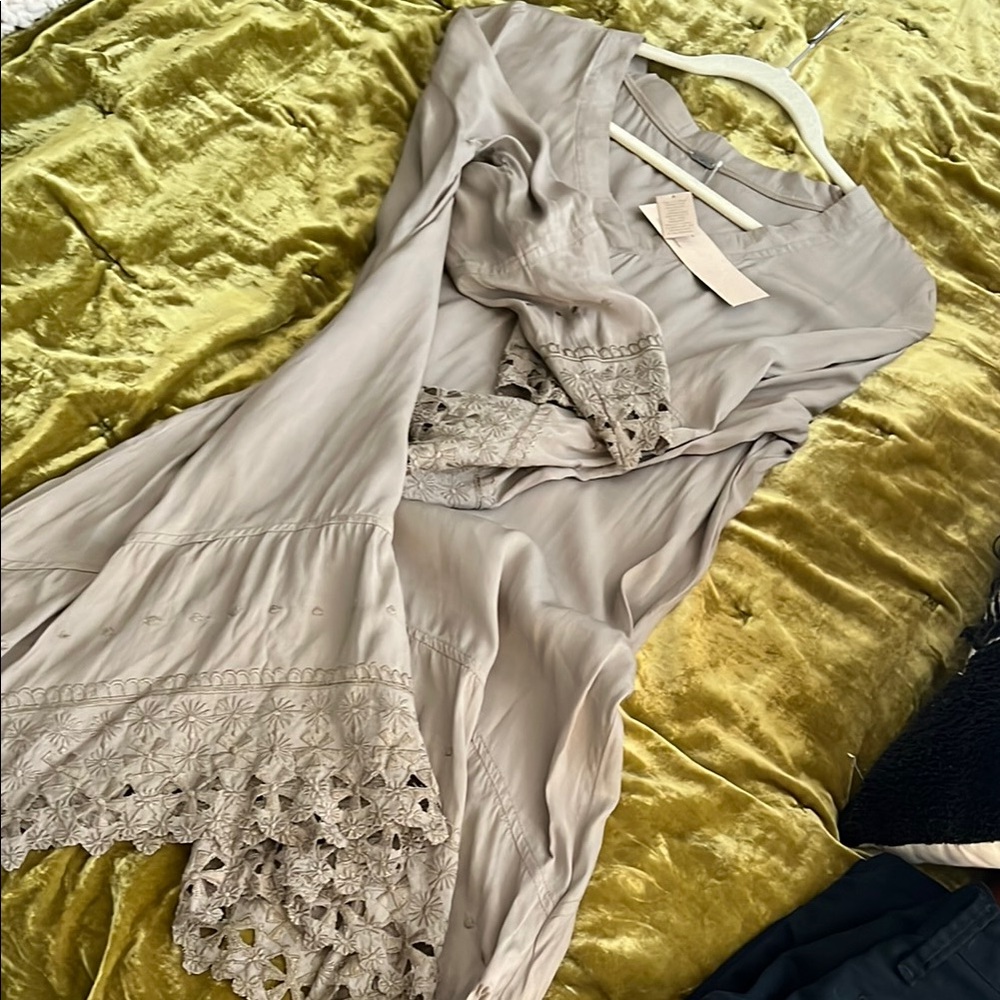 Chan Luu Gray Lace Trim Tunic - Picture 6 of 6